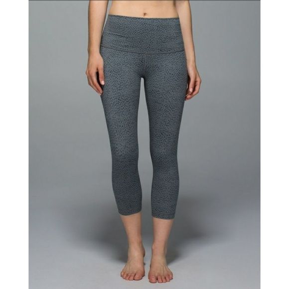 Lululemon Wunder Under Crop II Full-On Luon (Roll Down) Dottie Dash Slate Black - Picture 3 of 15